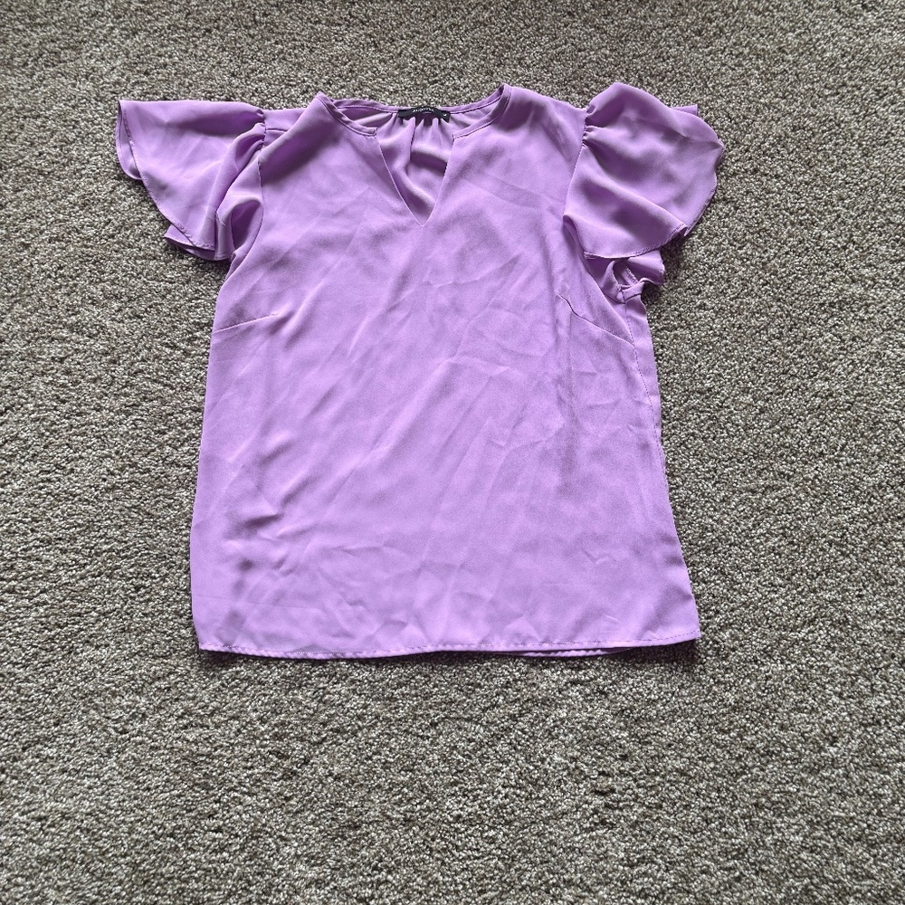 Lavender Ruffle Sleeve Blouse Size Medium